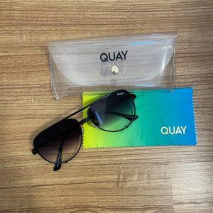 Quay Australia High Key Mini Black Fade Aviator Sunglasses
